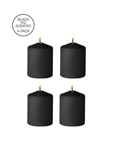 4 bougies SM noires parfum indocile - Ouch!