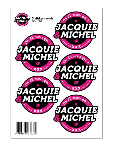 5 stickers J&M noir logo rond