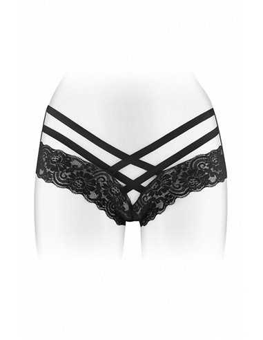 Tanga ouvert Anne - noir