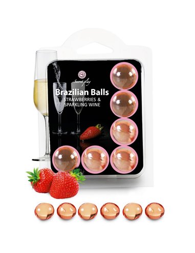 6 Brazilian Balls - fraise & champagne