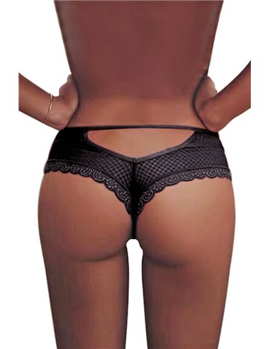 Tanga noir dentelle - Paris Hollywood