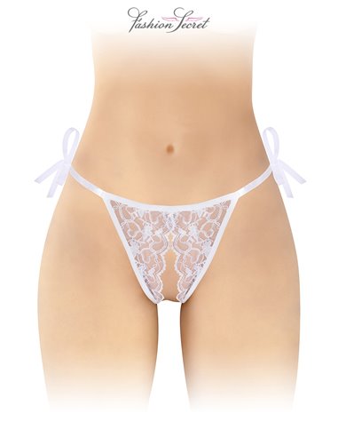 String blanc ouvert à nouer Stella - Fashion Secret