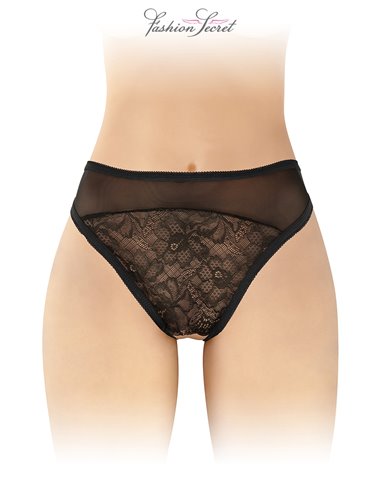 Tanga noir ouvert Ava - Fashion Secret