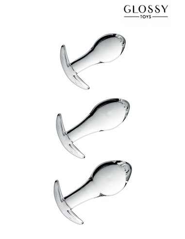 Set 3 plugs anal en verre Glossy Toys n° 17