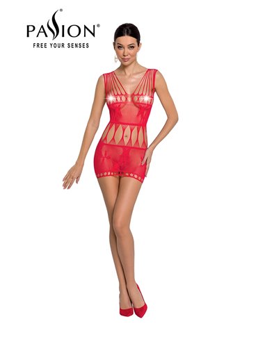 Robe nue résille BS090 - Rouge