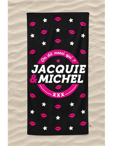 Serviette de plage Jacquie et Michel Bisous